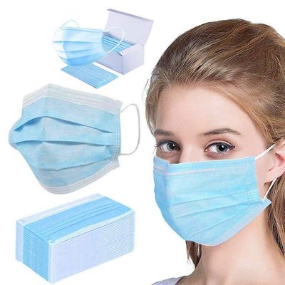 Clip élastique pour le nez 3 Ply Ear-Loop Masque jetable bleu pour une peau douce et confortable