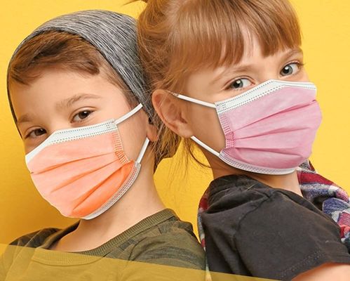 Masque facial jetable sans stérilisation à 3 couches à boucle d'oreille pour enfants adolescents 14,5*9,5 cm