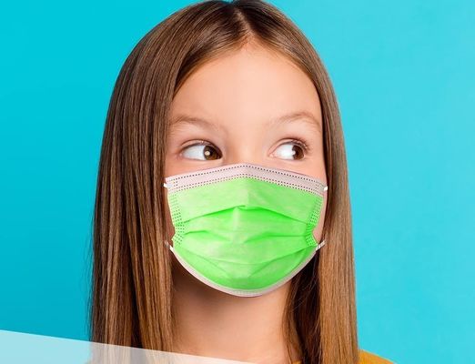 Masque facial jetable sans stérilisation à 3 couches à boucle d'oreille pour enfants adolescents 14,5*9,5 cm