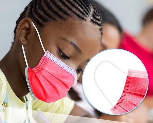 Masque facial jetable sans stérilisation à 3 couches à boucle d'oreille pour enfants adolescents 14,5*9,5 cm