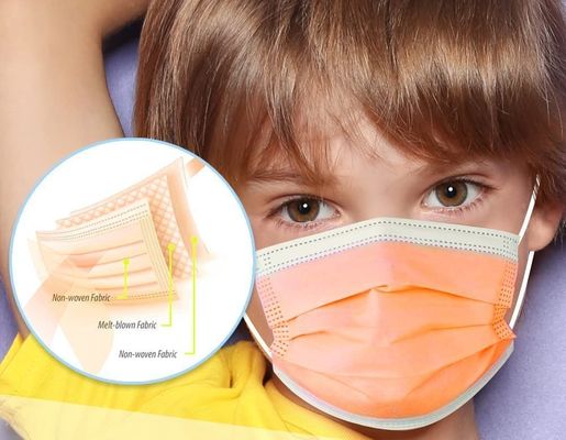 Masque facial jetable sans stérilisation à 3 couches à boucle d'oreille pour enfants adolescents 14,5*9,5 cm