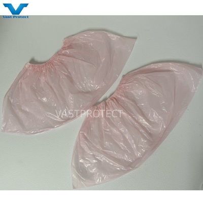 Couverture de chaussure rose imperméable à l'eau PE 17X41cm jetable pour laboratoires Grammes 2-30g