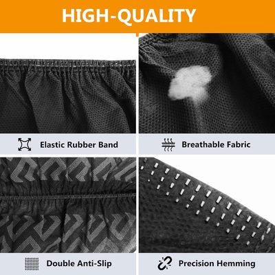 Tissu non tissé noir Respirant Tissu PE Résistant au glissement Chaussures jetables
