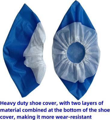 Nettoyage bleu et blanc V206 poids lourd PP CPE imperméable à l'eau Couverture de chaussure jetable
