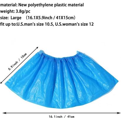 Couverture de chaussure en PE CPE légère de 15*36cm pour les procédures dentaires, faite à la main ou à la machine