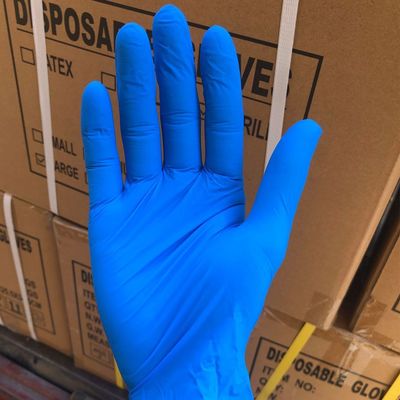 Examen médical jetable Gants de nitrile bleu boîtier certifié ISO de 10 boîtes 100 gants
