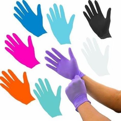 Gants en nitrile polyvalents avec offre de conception en matière et en poudre