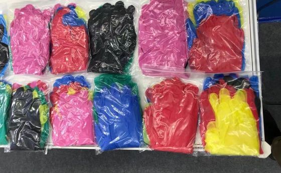 240 mm de longueur Gants d'examen jetables non stériles sans poudre mélangés à du nitrile et du vinyle
