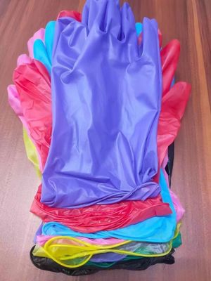 240 mm de longueur Gants d'examen jetables non stériles sans poudre mélangés à du nitrile et du vinyle