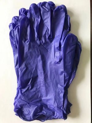 Gants jetables en vinyle bleu à nitrile sans poudre pour examen et nettoyage médicaux