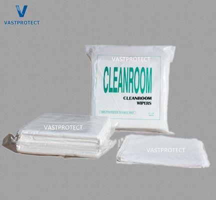Série 1009 100% polyester à double tricot Lint Free Cleanroom Wipers en blanc 120GSM