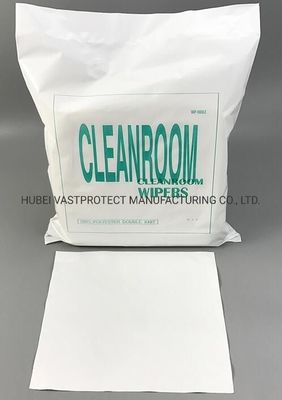 Série 1009 100% polyester à double tricot Lint Free Cleanroom Wipers en blanc 120GSM