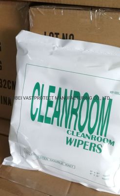 Série 1009 100% polyester à double tricot Lint Free Cleanroom Wipers en blanc 120GSM