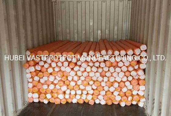 3.65m largeur double face en rouleau de bâches PE orange avec revêtement de papier double face