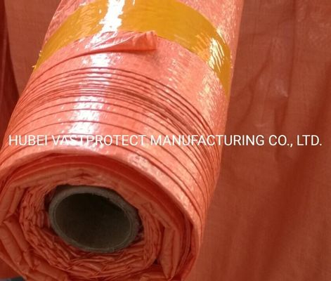 12 pieds x 100 pieds Double Orange PE Poly Tarps Roll personnalisation et poids en grammes 20-260GSM