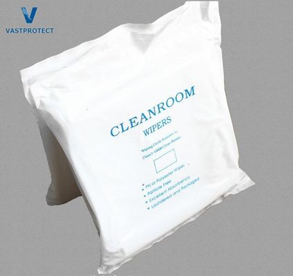 Lins blancs ESD 100% polyester en microfibres pour les salles blanches avec des agents antistatiques