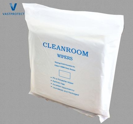 Lins blancs ESD 100% polyester en microfibres pour les salles blanches avec des agents antistatiques