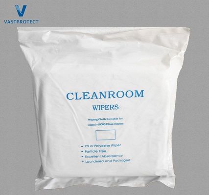 Lins blancs ESD 100% polyester en microfibres pour les salles blanches avec des agents antistatiques